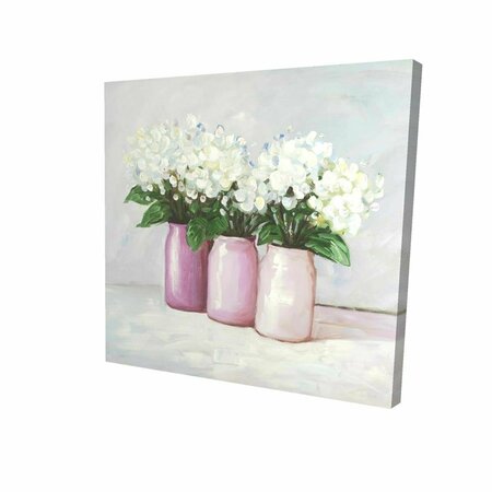 FONDO 16 x 16 in. Hydrangea Flowers In Pink Vases-Print on Canvas FO2791359